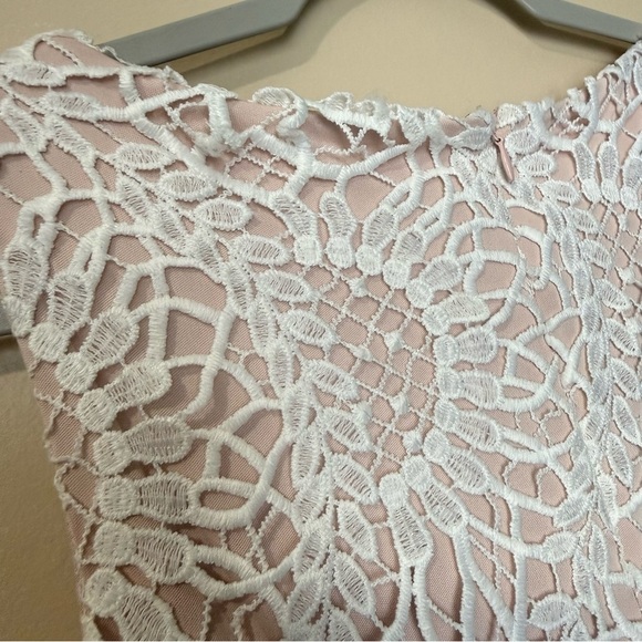 Ivanka Trump White Floral Lace Cocktail Dress with Pink Lining, Size 4 - Picture 7 of 11